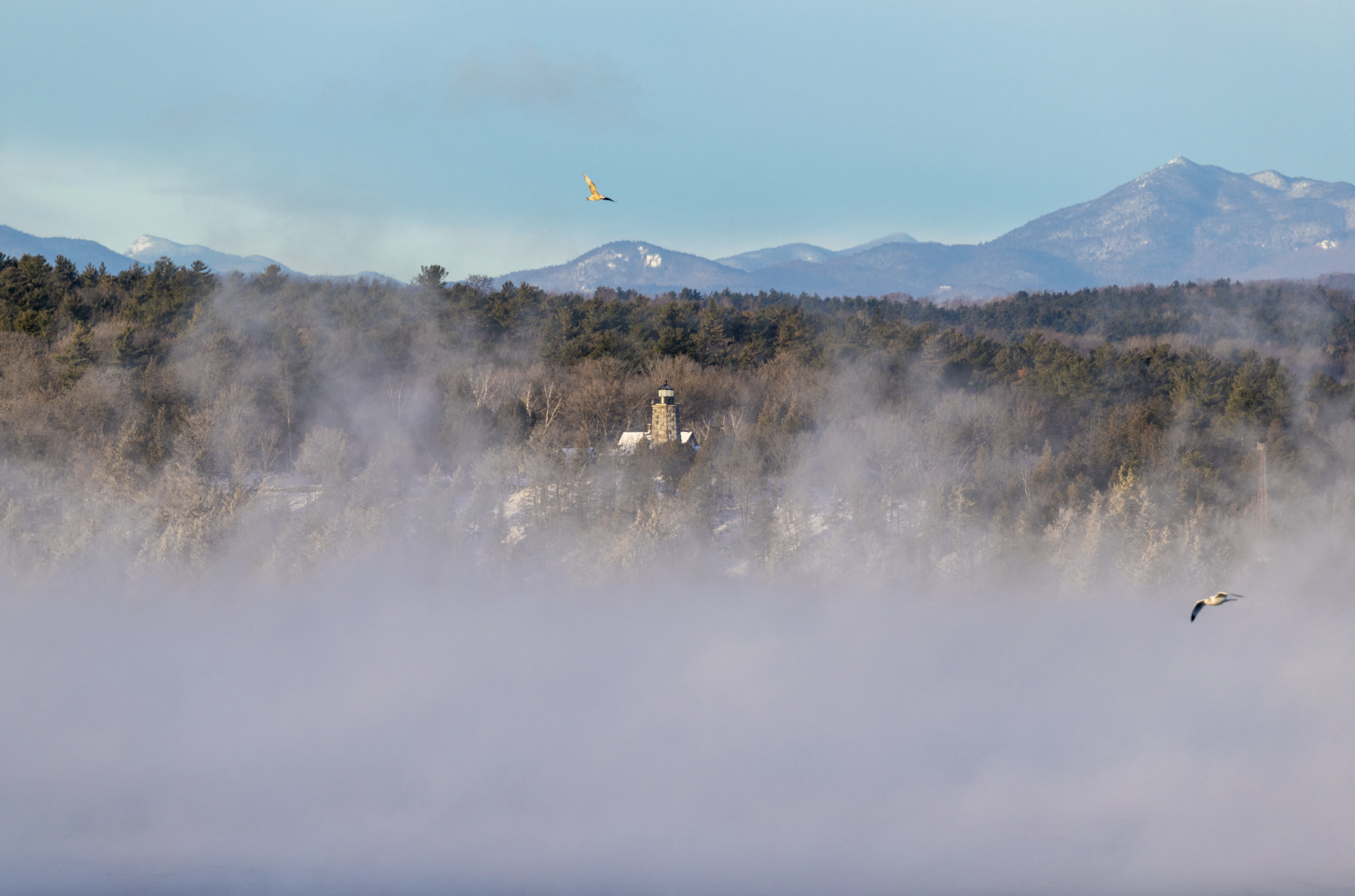 Split Rock Lighthouse on Lake Champlain in Essex, NY
