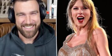 Travis Kelce makes cheeky reference to raunchy Taylor Swift lyric in Valentine’s Day card for podcast