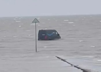 Hapless Amazon delivery driver stuck in water after following GPS