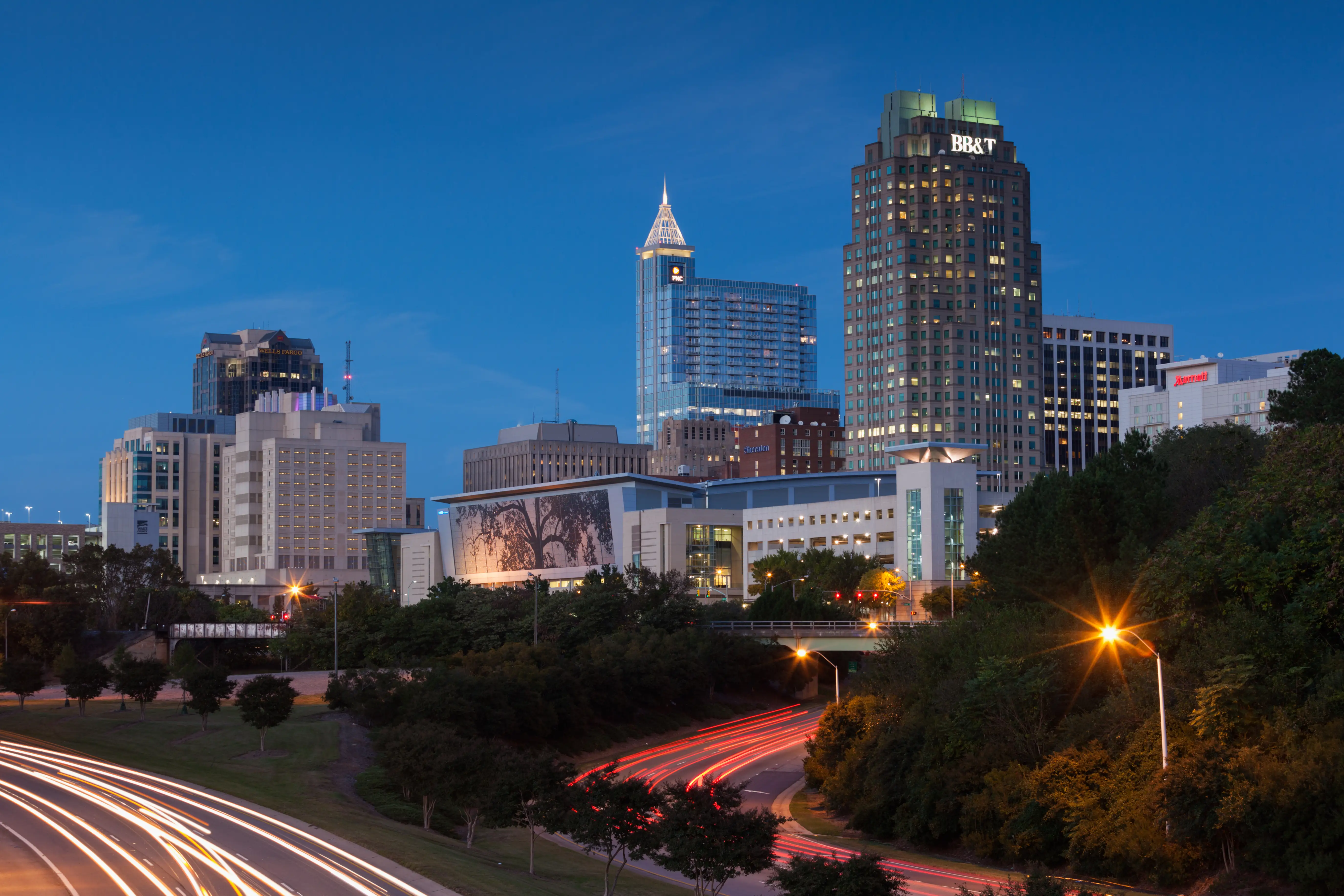 The skyline of Raleigh, North Carolina