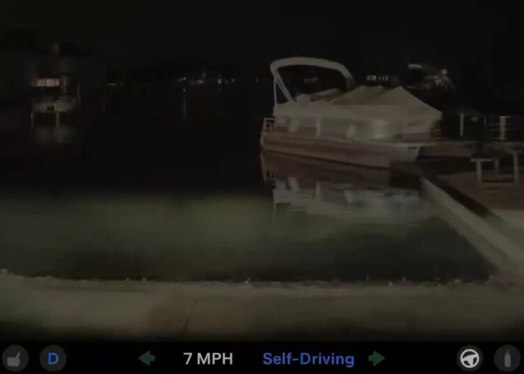 FSD Tries to Drive Straight Into Lake