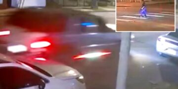 LAPD releases video of horrific hit-and-run as cops hunt heartless driver who killed man in crosswalk