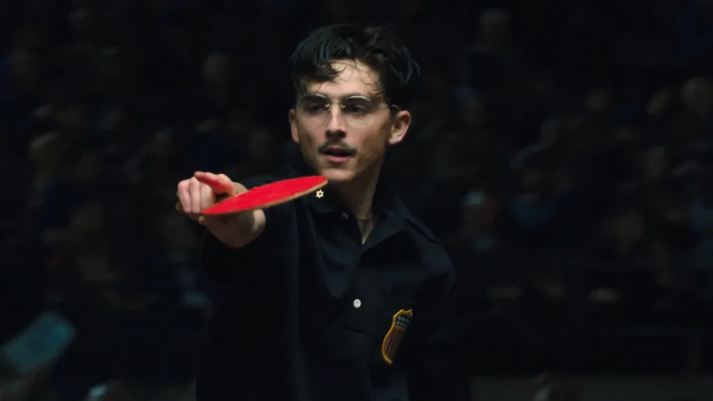 Timothée Chalamet in “Marty Supreme” (A24)