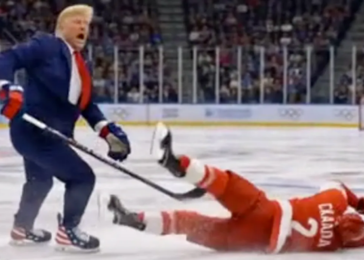 Trump shares bizarre AI video of himself besting Canada’s hockey team after Team USA win