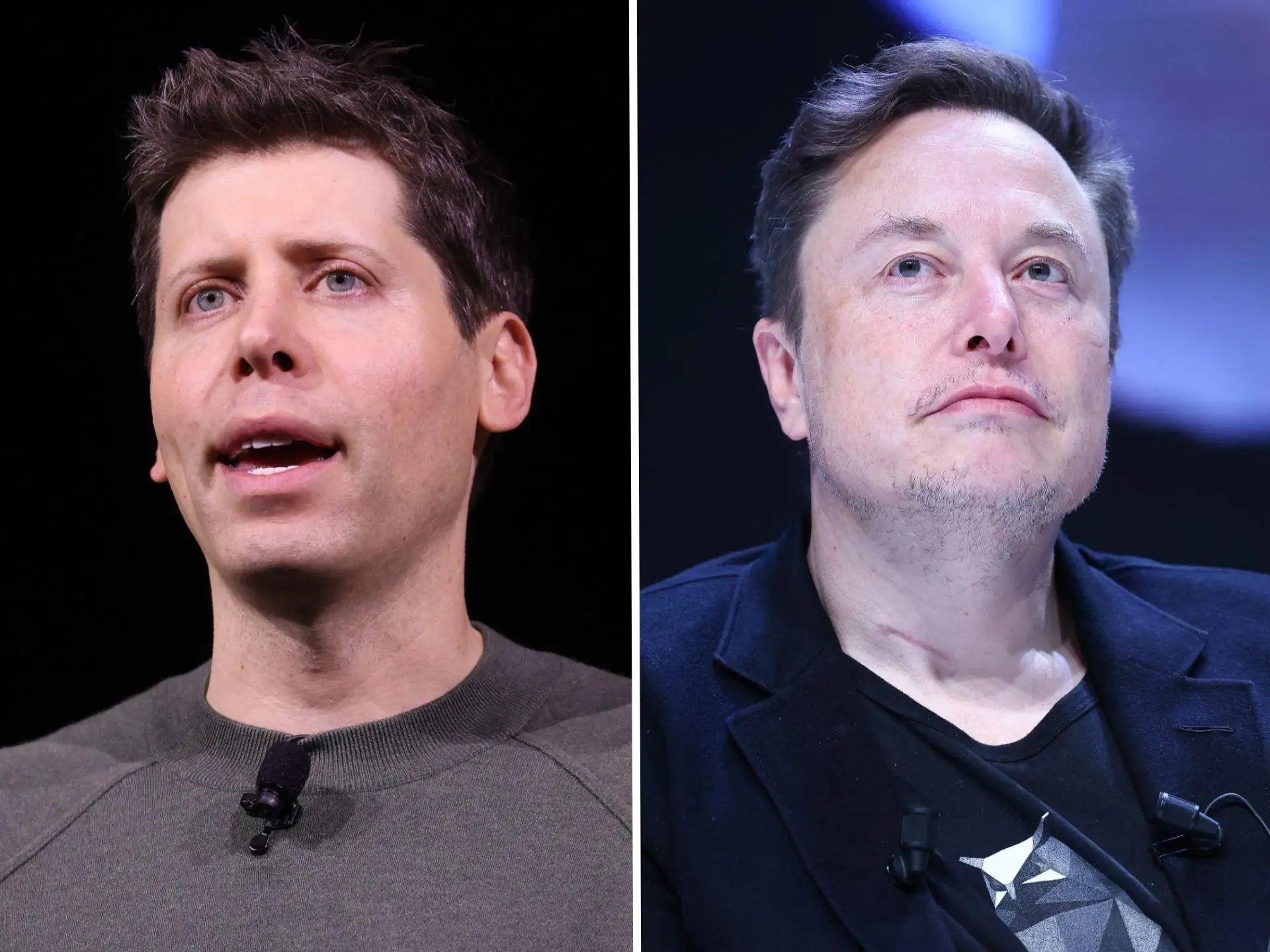 Sam Altman (left) and Elon Musk (right)