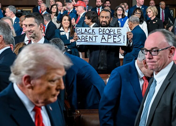 Rep. Al Green Removed From Trump’s State of the Union After Protesting With ‘Black People Aren’t Apes’ Sign