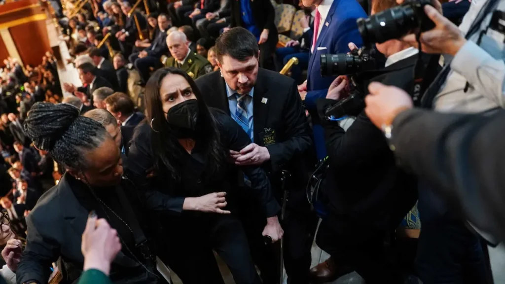 Woman severely injured and threatened by ICE thrown out of State of the Union