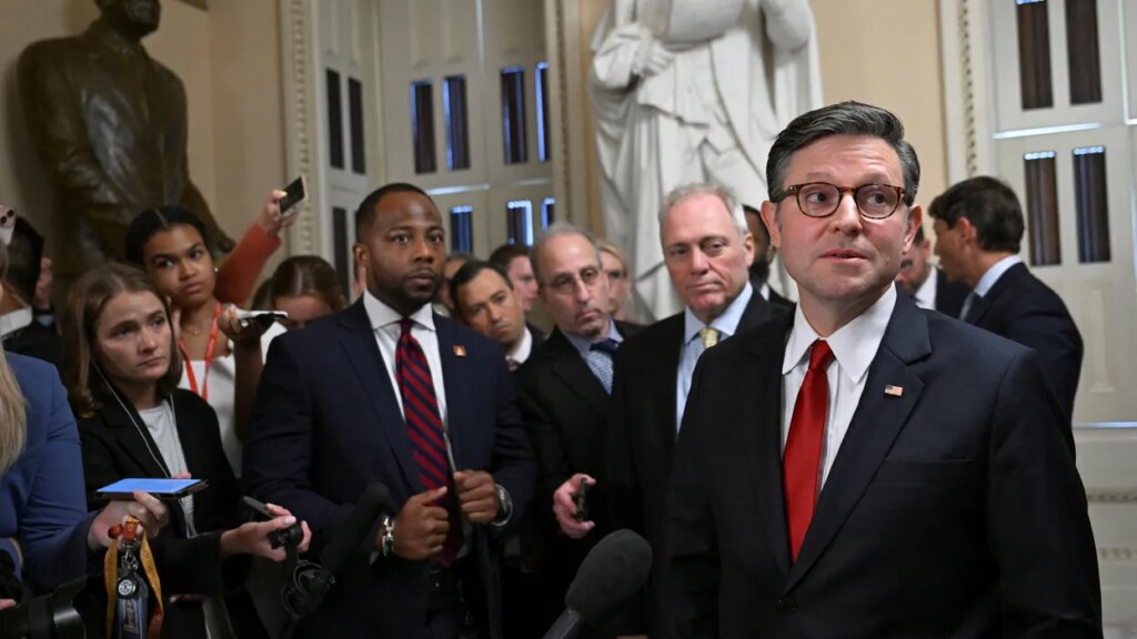 Mike Johnson changes tune on scandal-plagued Republican facing ‘detestable’ accusations