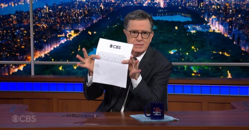 Stephen Colbert Finds a Place to File CBS’s Surprise Statement