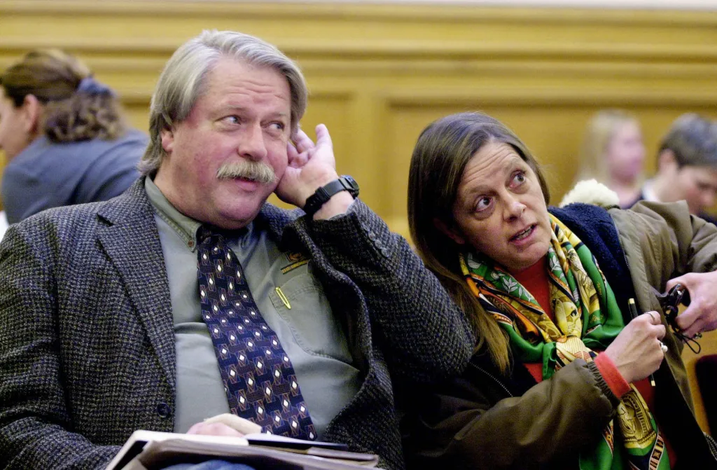 Robert Noel and Marjorie Knoller in court.