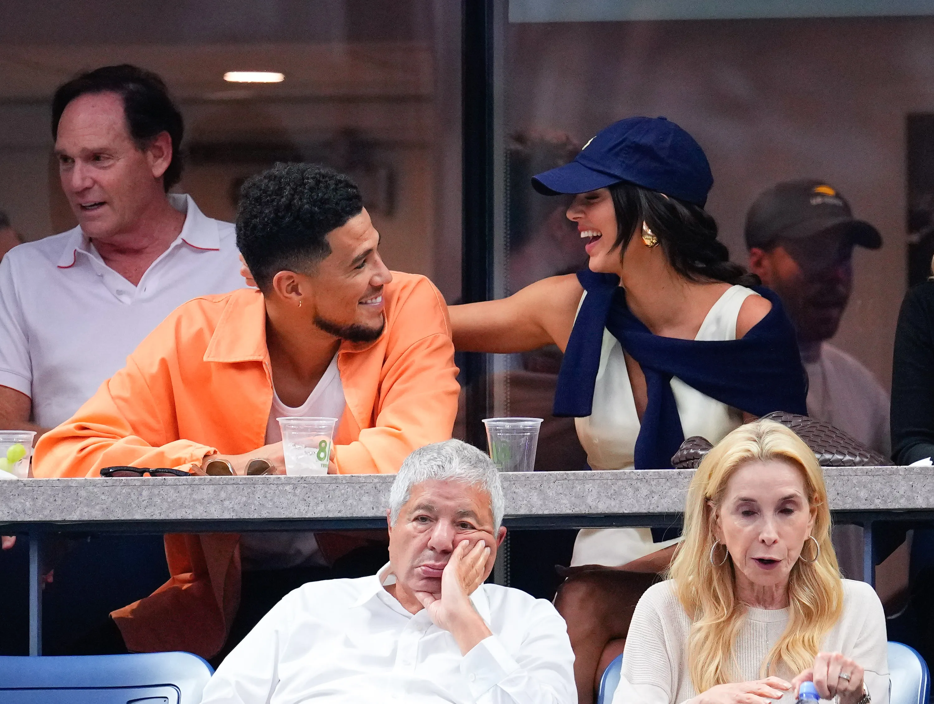 Devin Booker and Kendall Jenner attend the 2022 US Open Championship match.