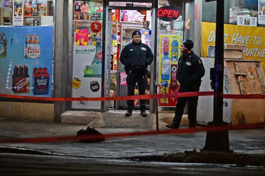 Detectives canvass the area following the Feb. 11 shooting in the northwest Bronx.