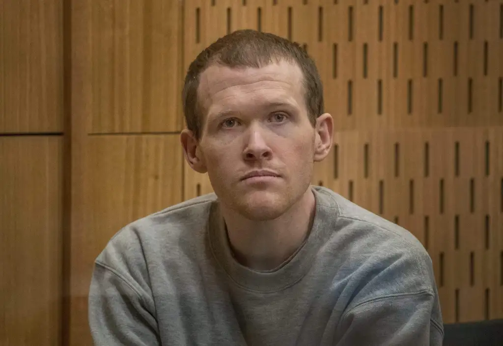Tarrant attends his first day in court in Christchurch on August 24, 2020.