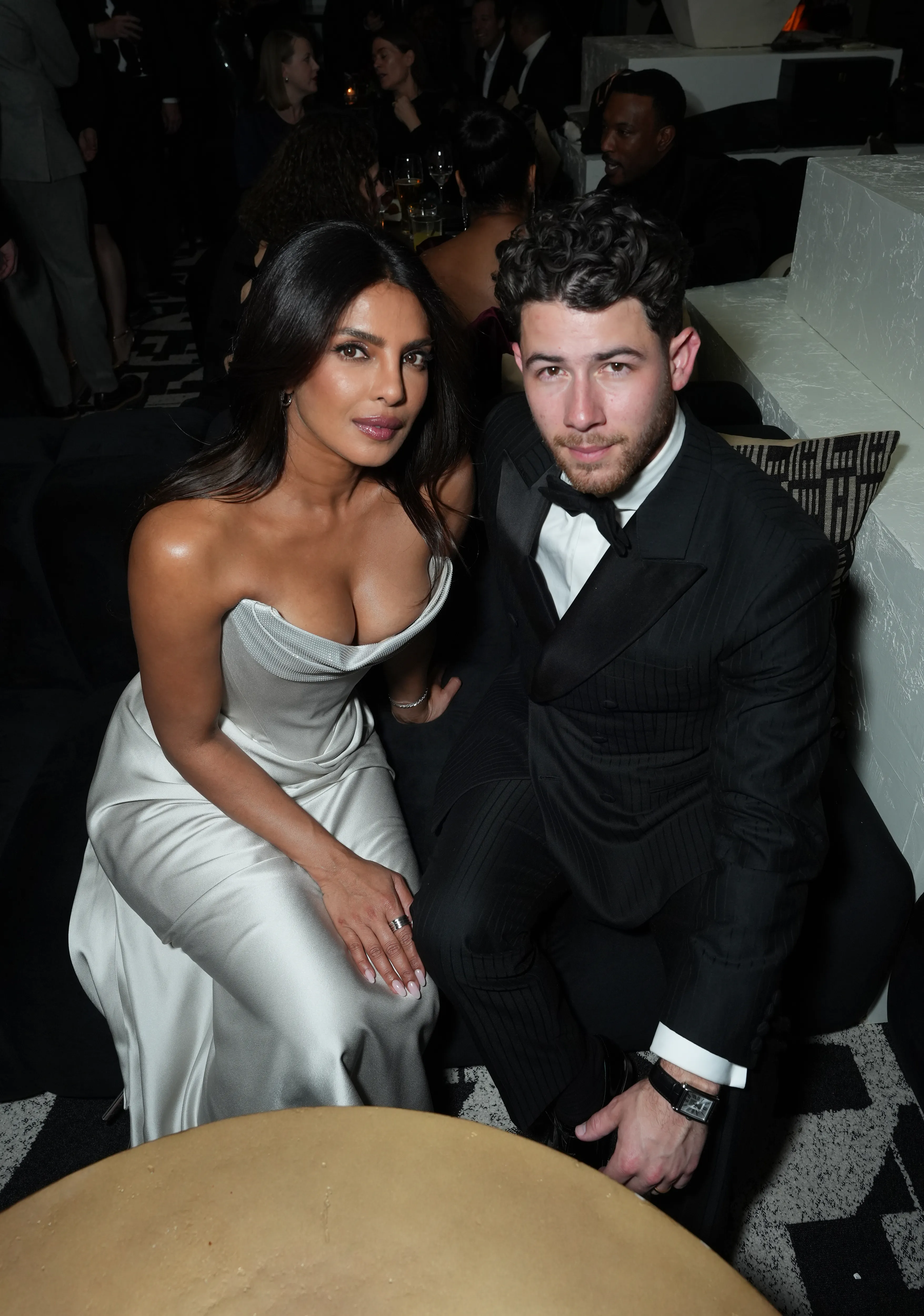 Priyanka Chopra and Nick Jonas attending Netflix's Golden Globe afterparty