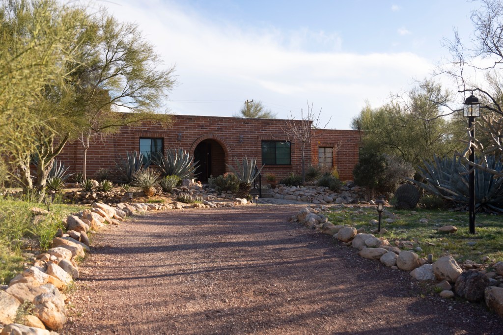 The front side of Nancy Guthrie's home in Tucson, Arizona, on Feb. 7, 2026.