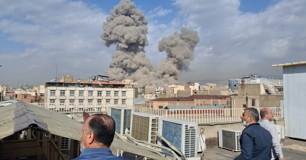 Smoke-Filled Skies and Crowded Bomb Shelters After Iran Is Attacked