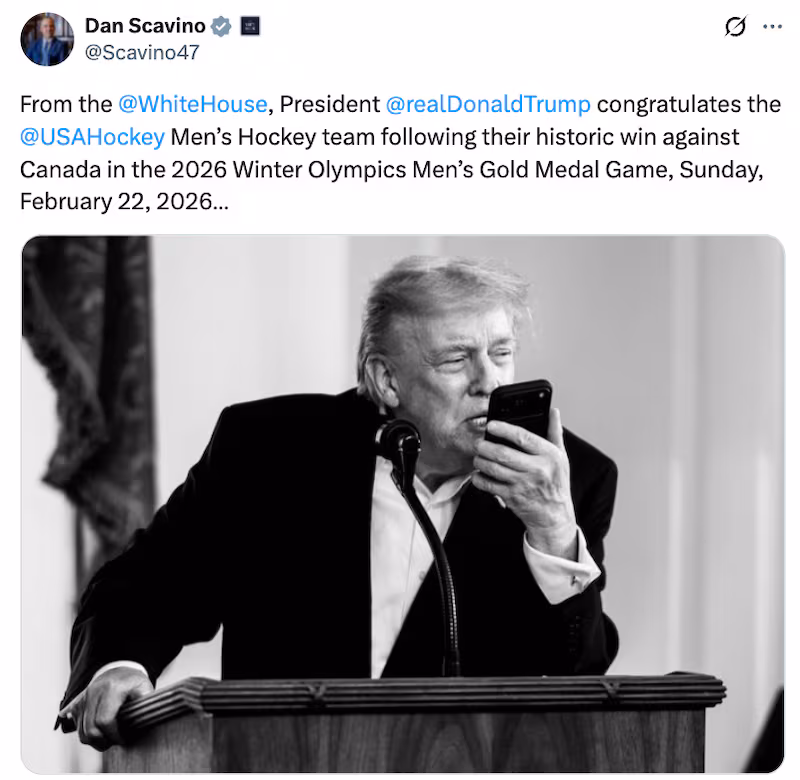 Dan Scavino X post about Trump