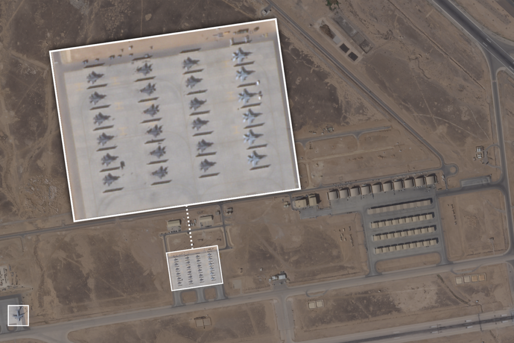 Satellite imagery shows rapid increase of U.S. military planes near Iran