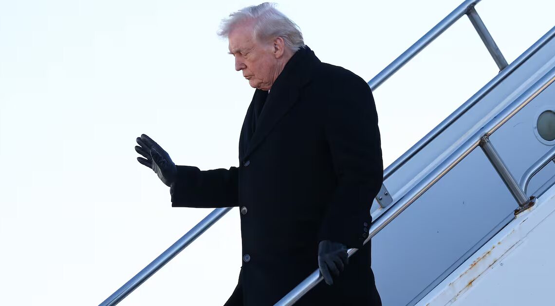 Trump, 79, Cooks Up Excuse for Walking Down Stairs so Gingerly