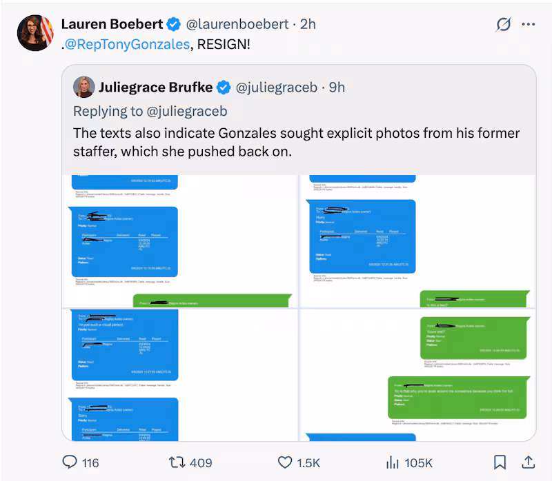 Boebert joined calls for the lawmaker to resign.