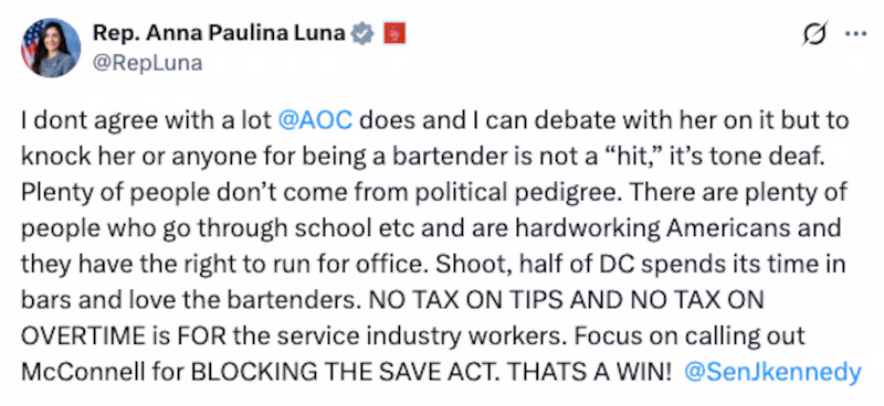 Anna Paulina Luna defends Alexandra Ocasio-Cortez
