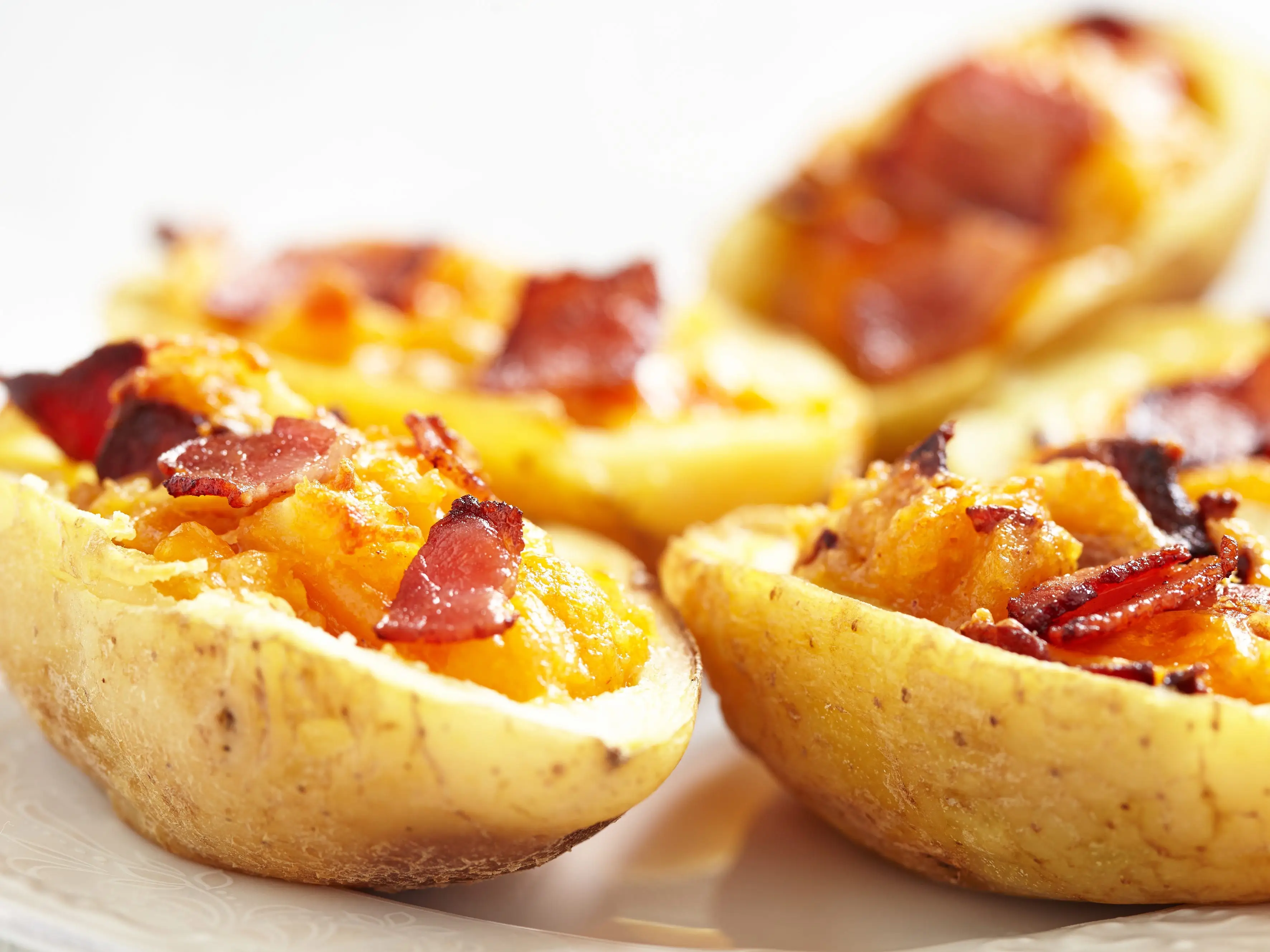 potato skins with bacon and cheese