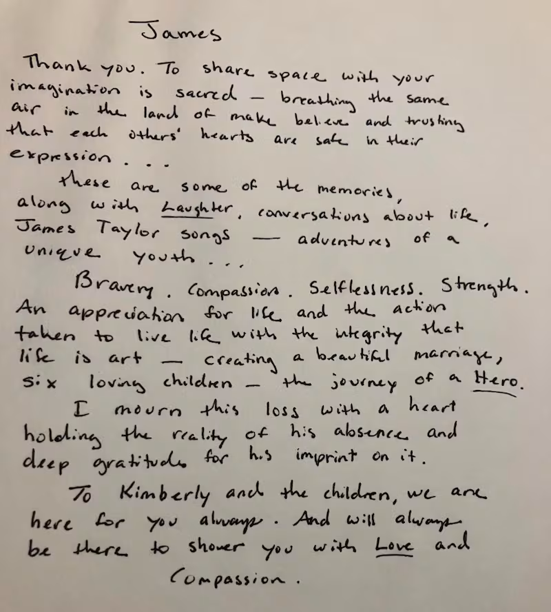 Holmes's handwritten note.