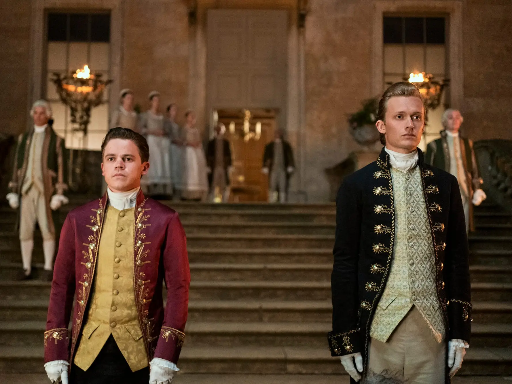 Sam Clemmett and Freddie Dennis as young Brimsley and Young Reynolds.