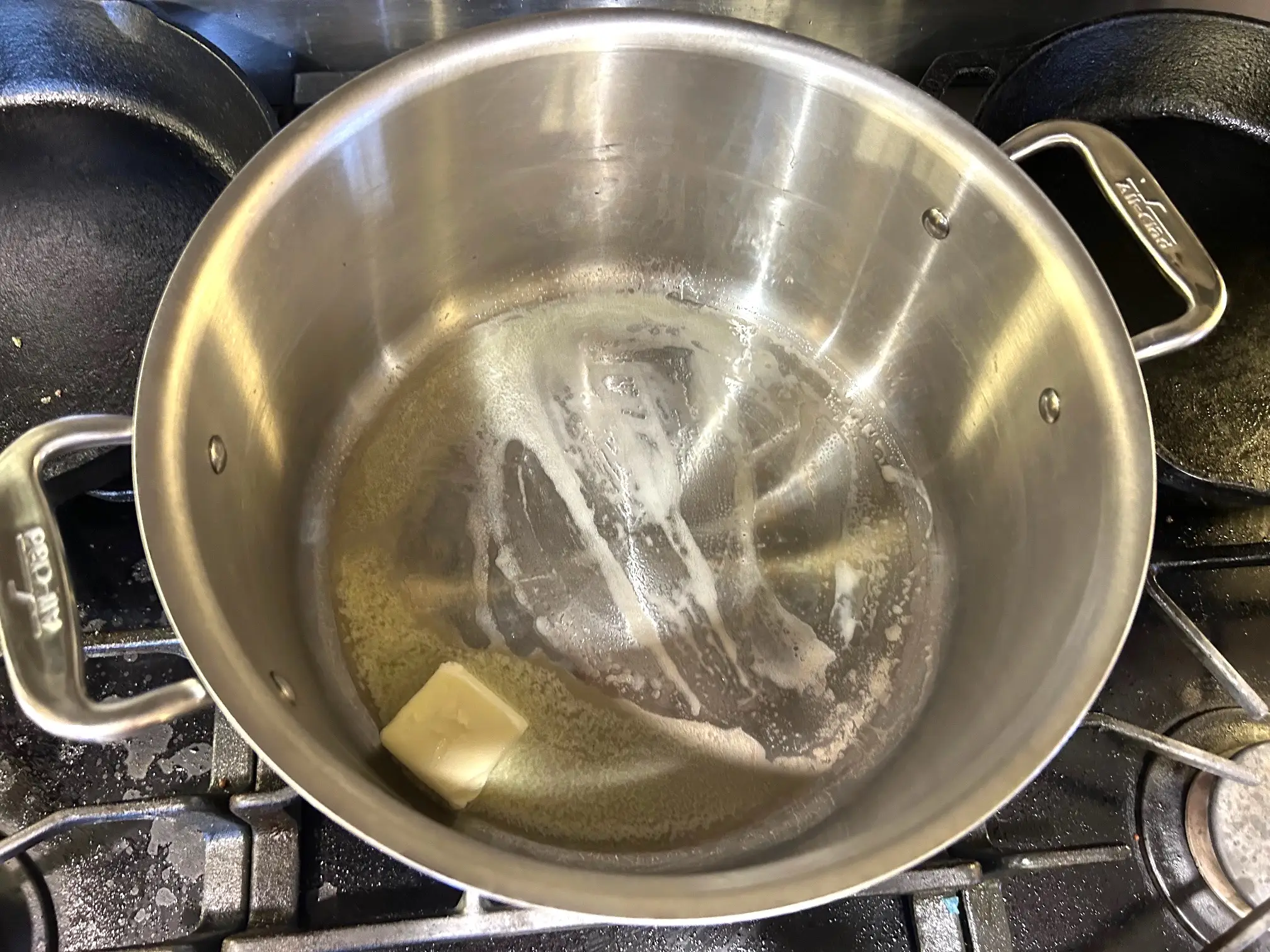 Melting butter for Tini's mac and cheese