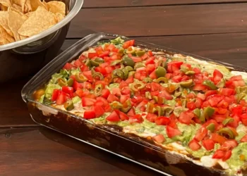 I made Rachael Ray’s 7-layer dip. It called for 19 ingredients but was surprisingly easy to make.