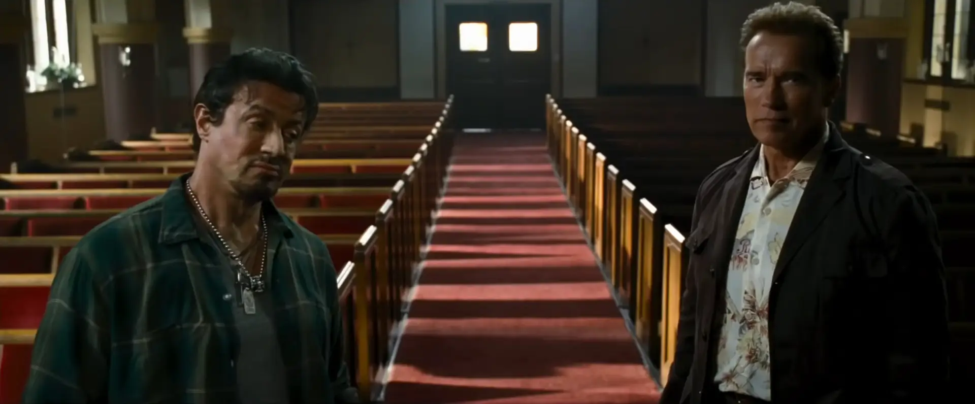 Sylvester Stallone and Arnold Schwarzenegger in 