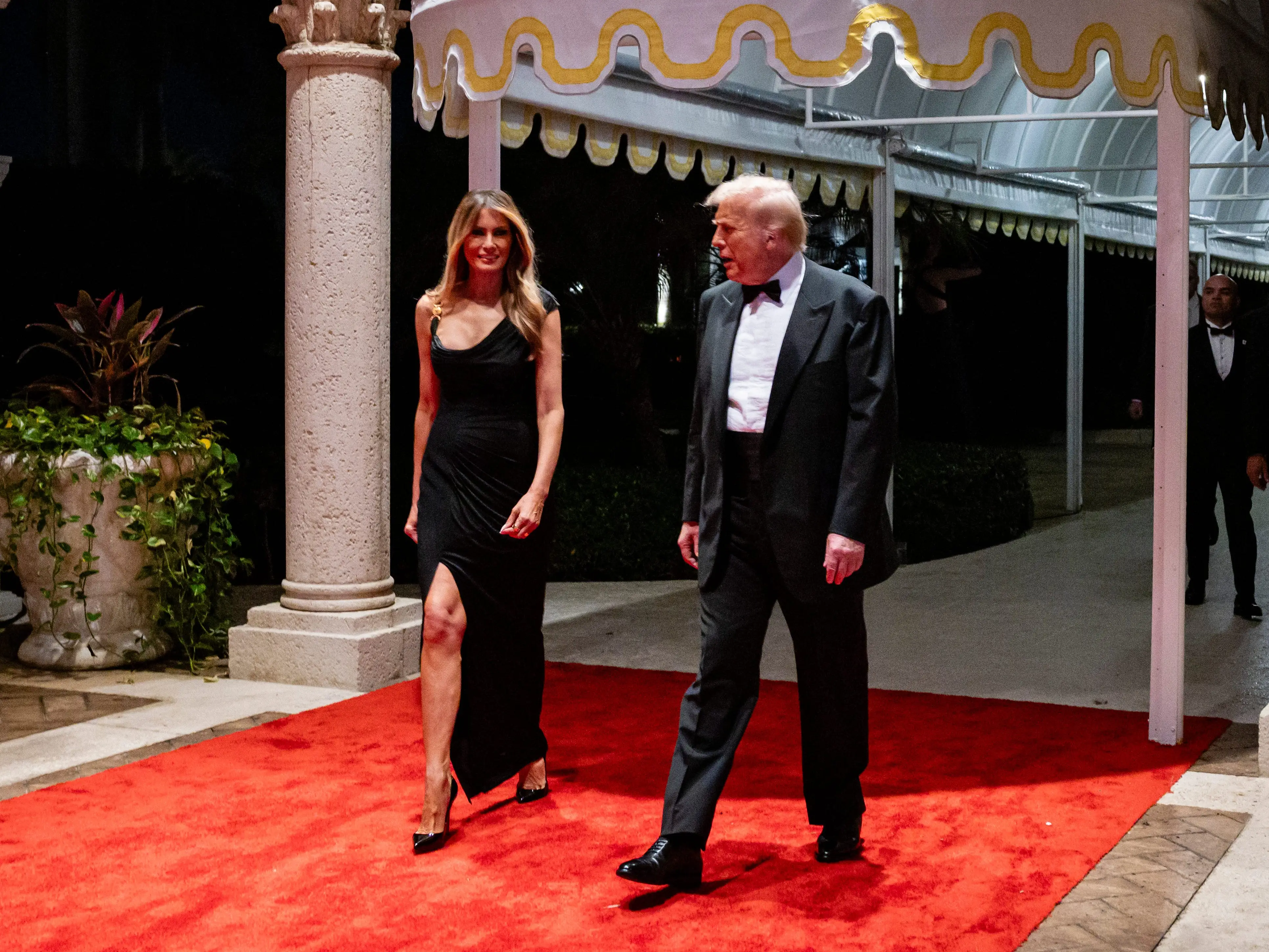 Melania and Donald Trump on New Year's Eve 2025 at Mar-a-Lago.