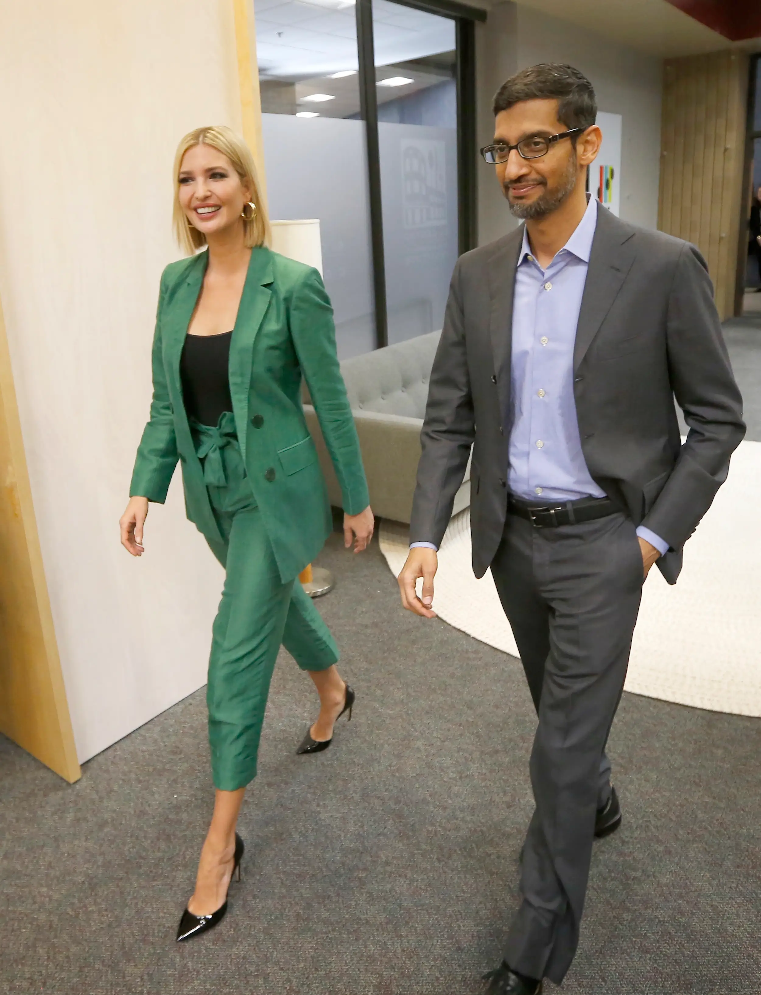 Ivanka Trump and the CEO of Google, Sundar Pichai, in October 2019.