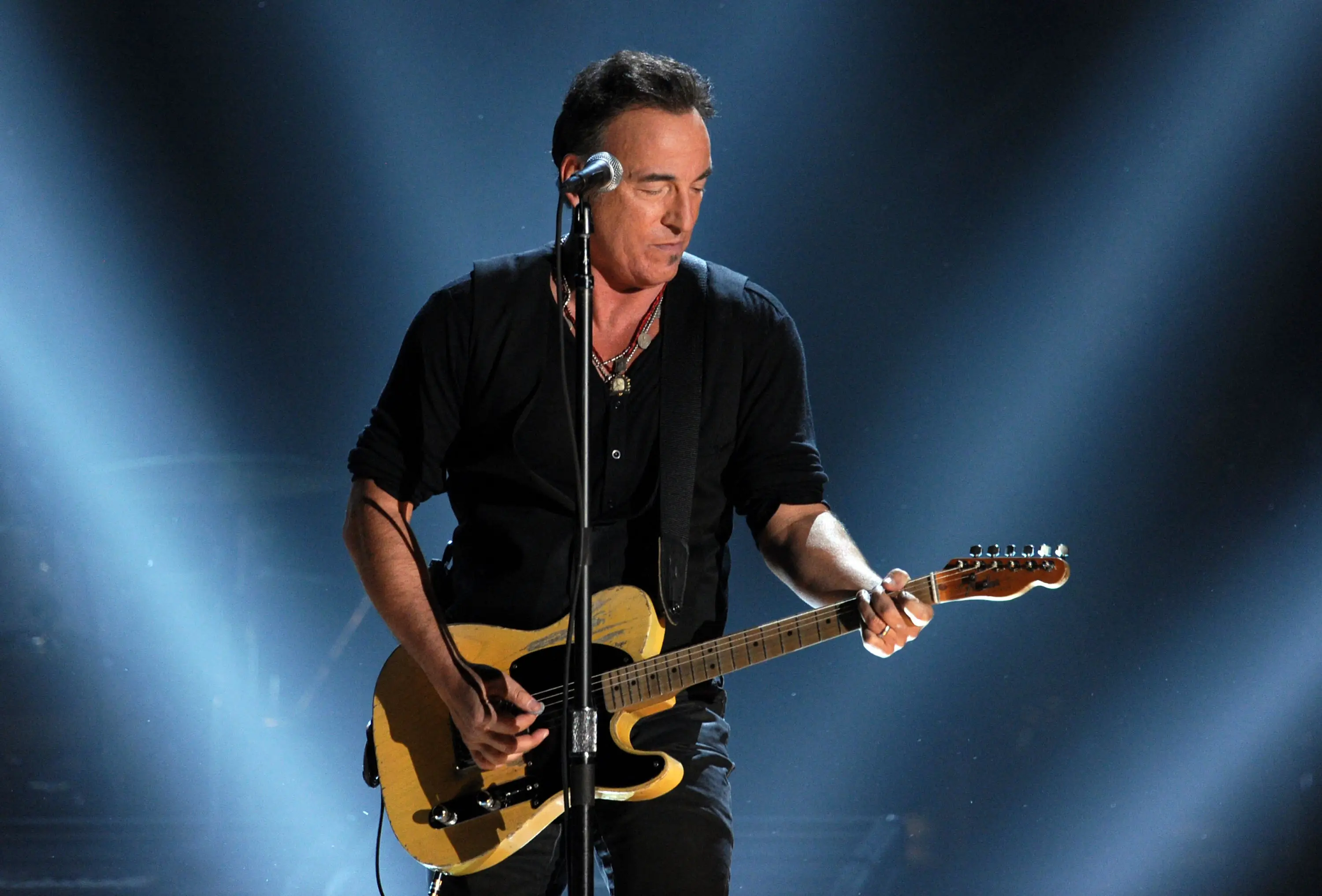 Bruce Springsteen performs at the 54th annual Grammys.
