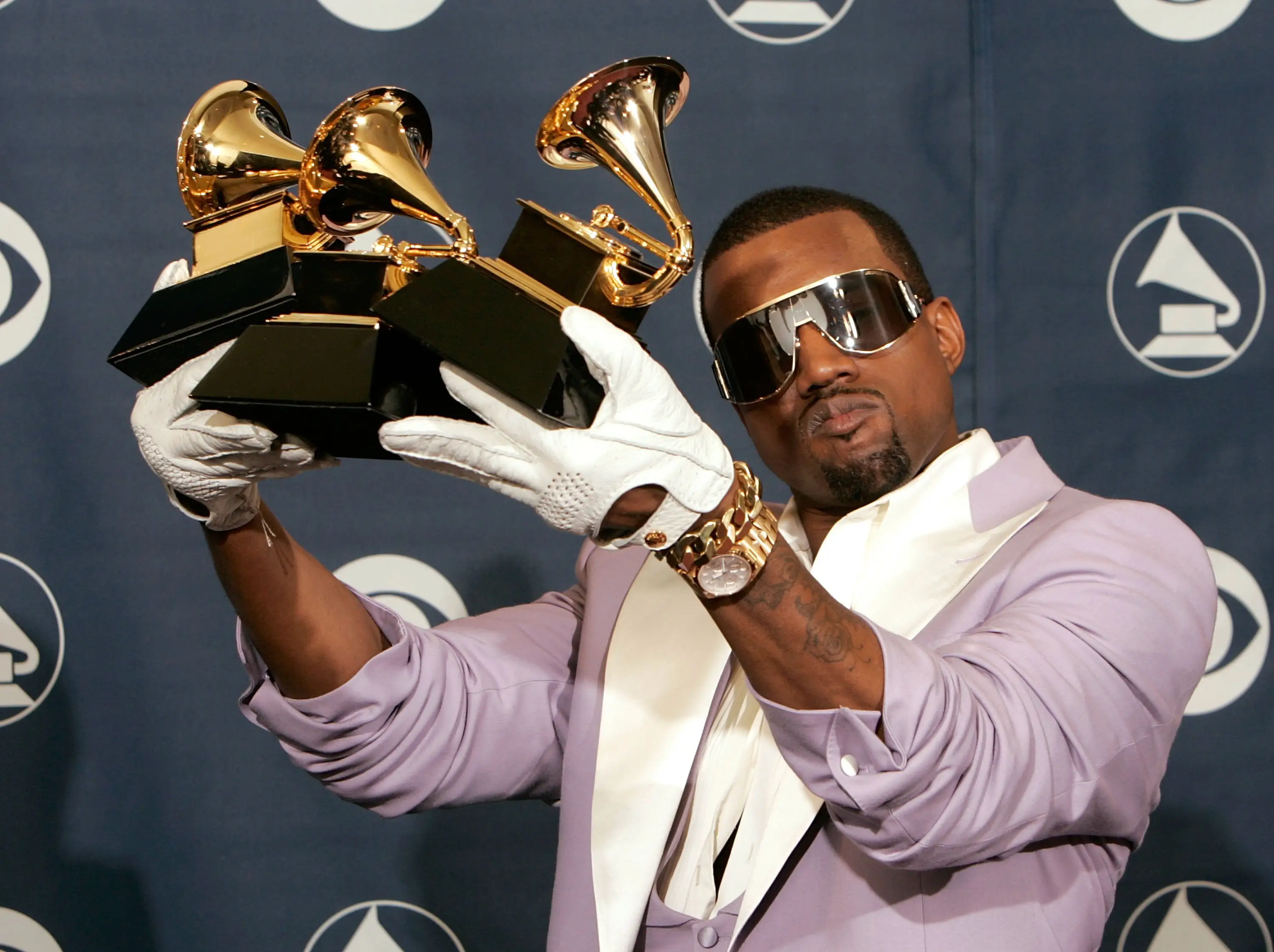 Kanye West at the 48th annual Grammys.