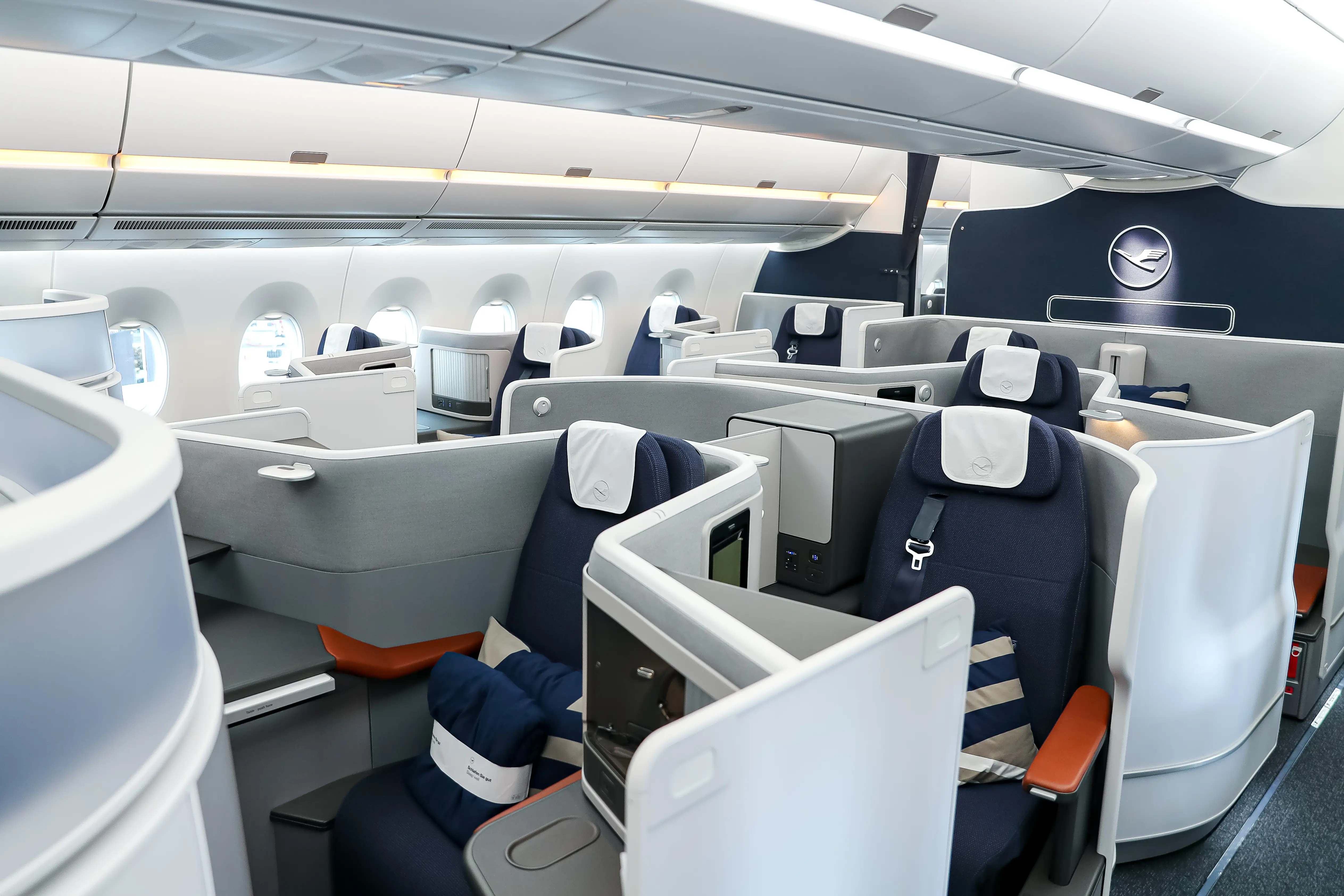 Lufthansa Allegris business class on an A350.
