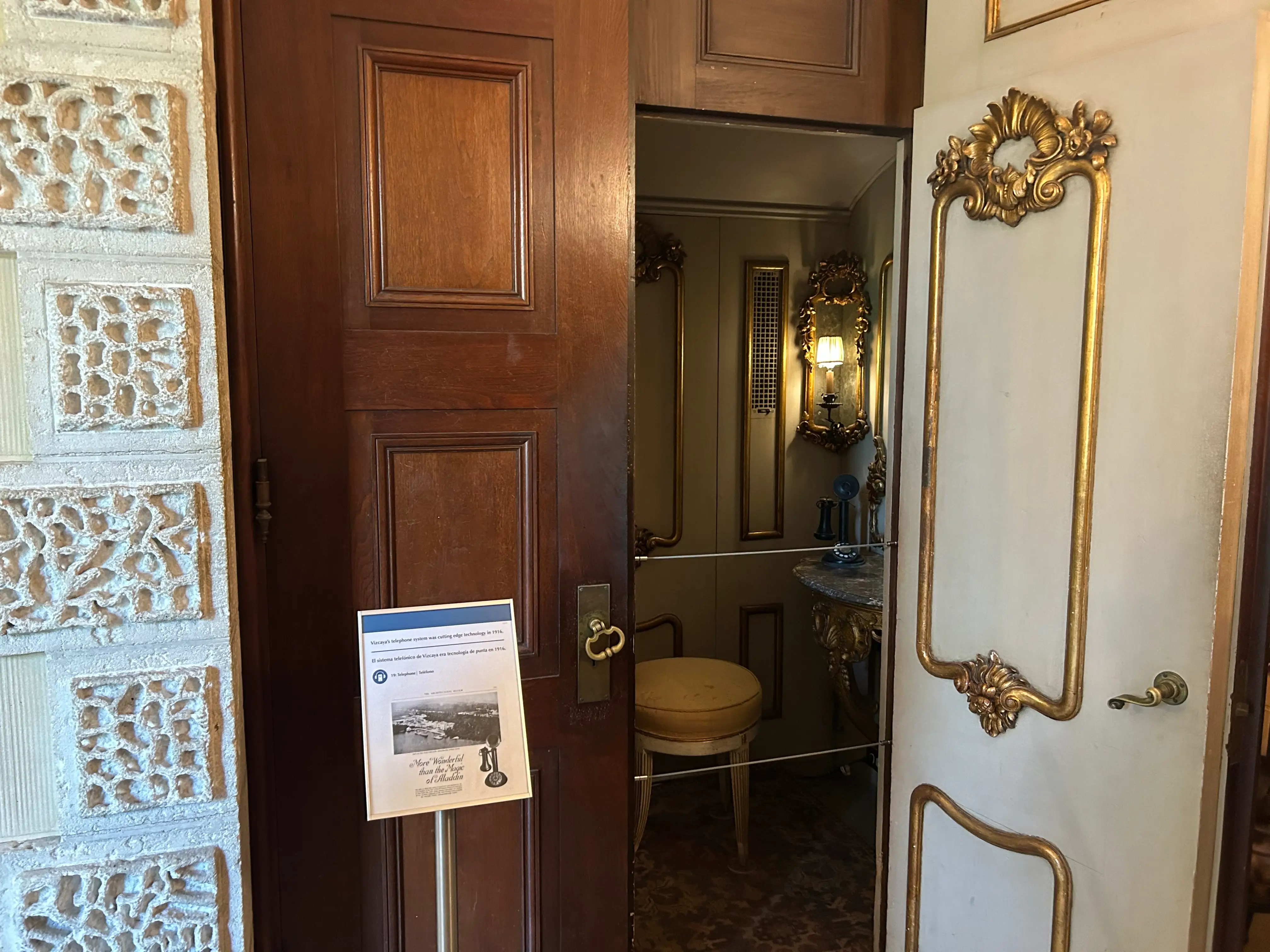 phone booth at james deering's villa vizcaya