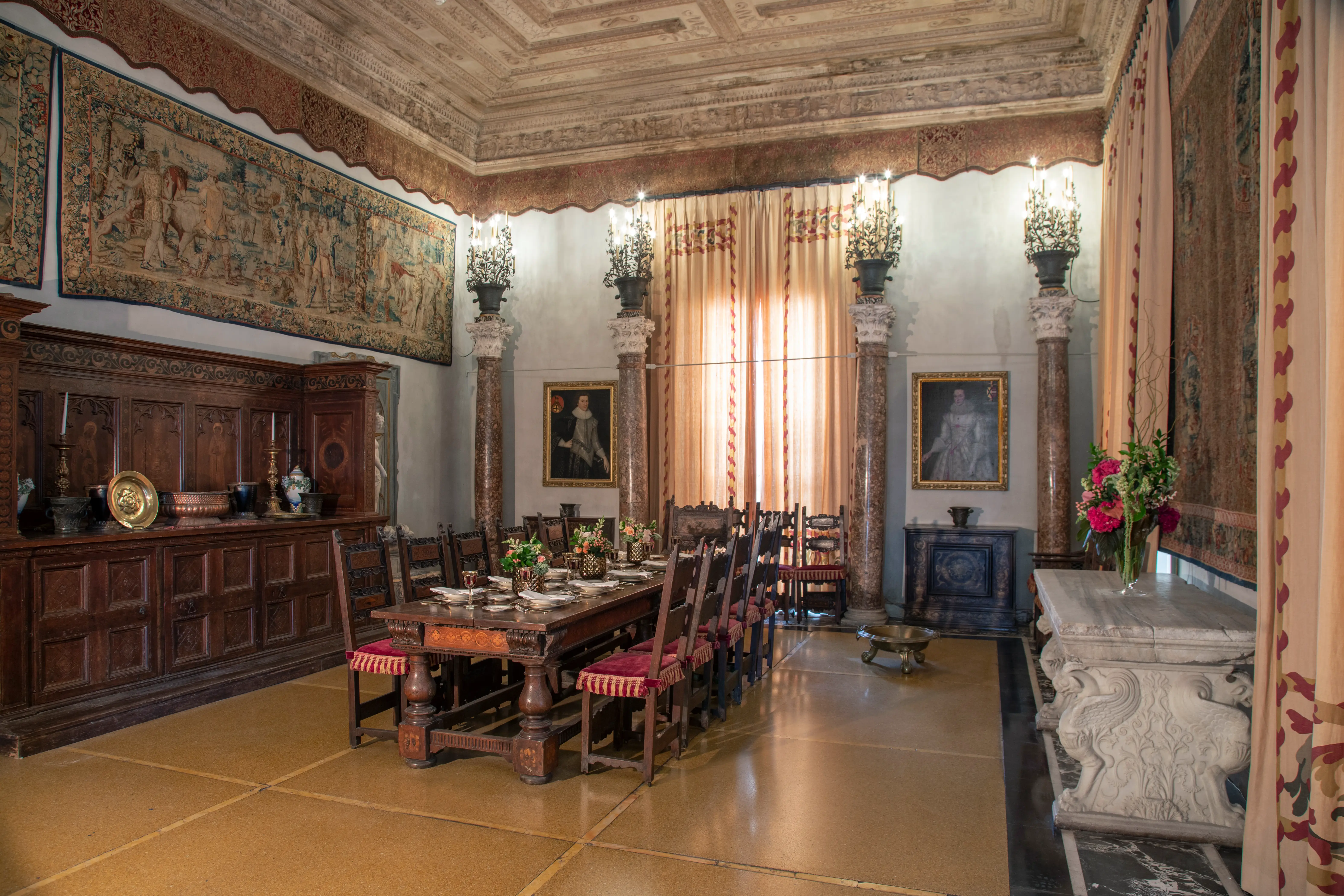 Formal dining room at the Vizcaya Mansion