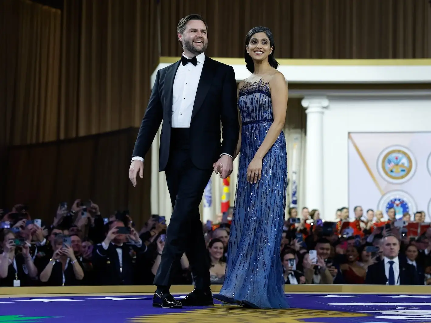 JD Vance and Usha Vance at the Inaugural Ball in January 2025.