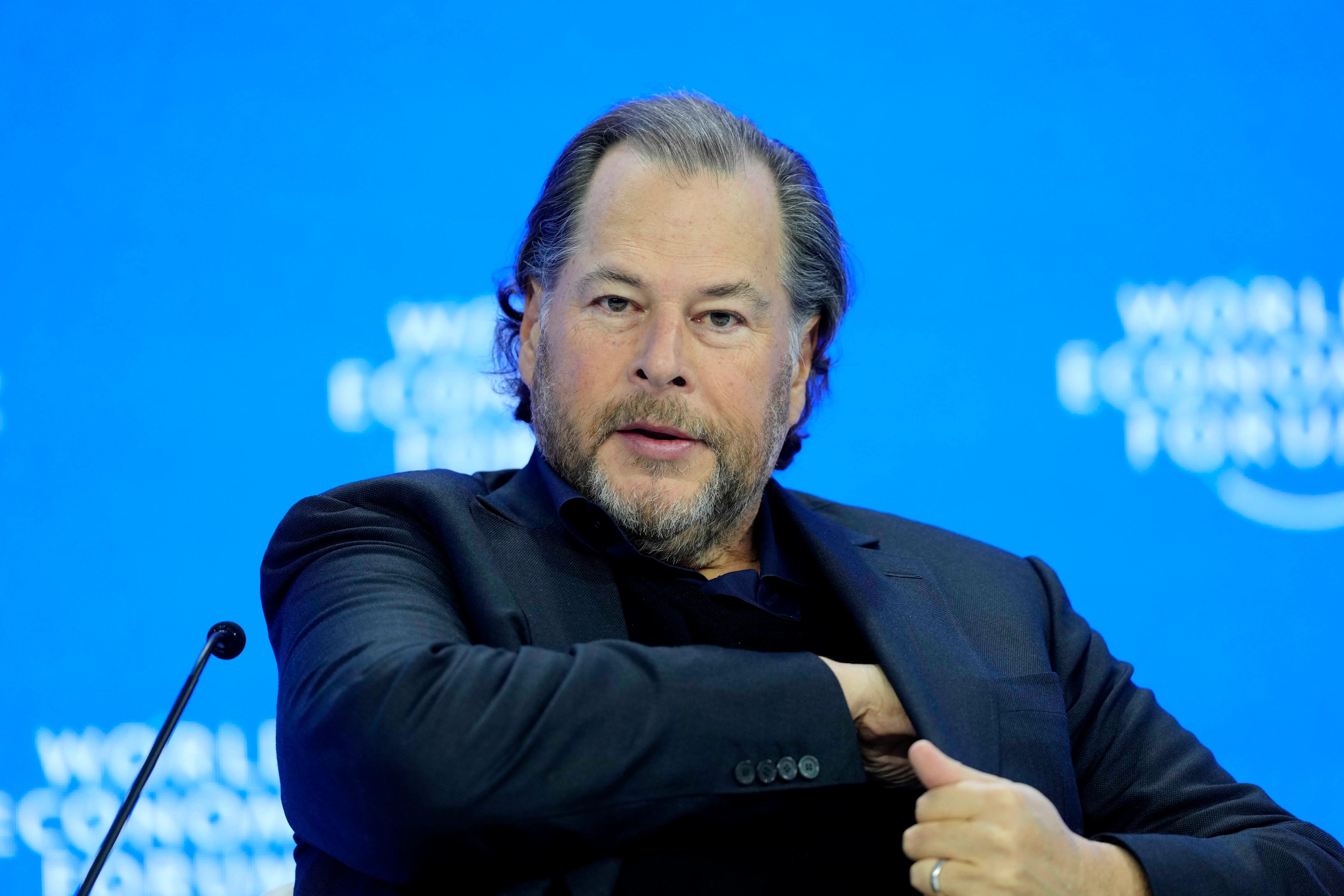 Salesforce CEO Marc Benioff at the Annual Meeting of the World Economic Forum in Davos, Switzerland, in January 2025.