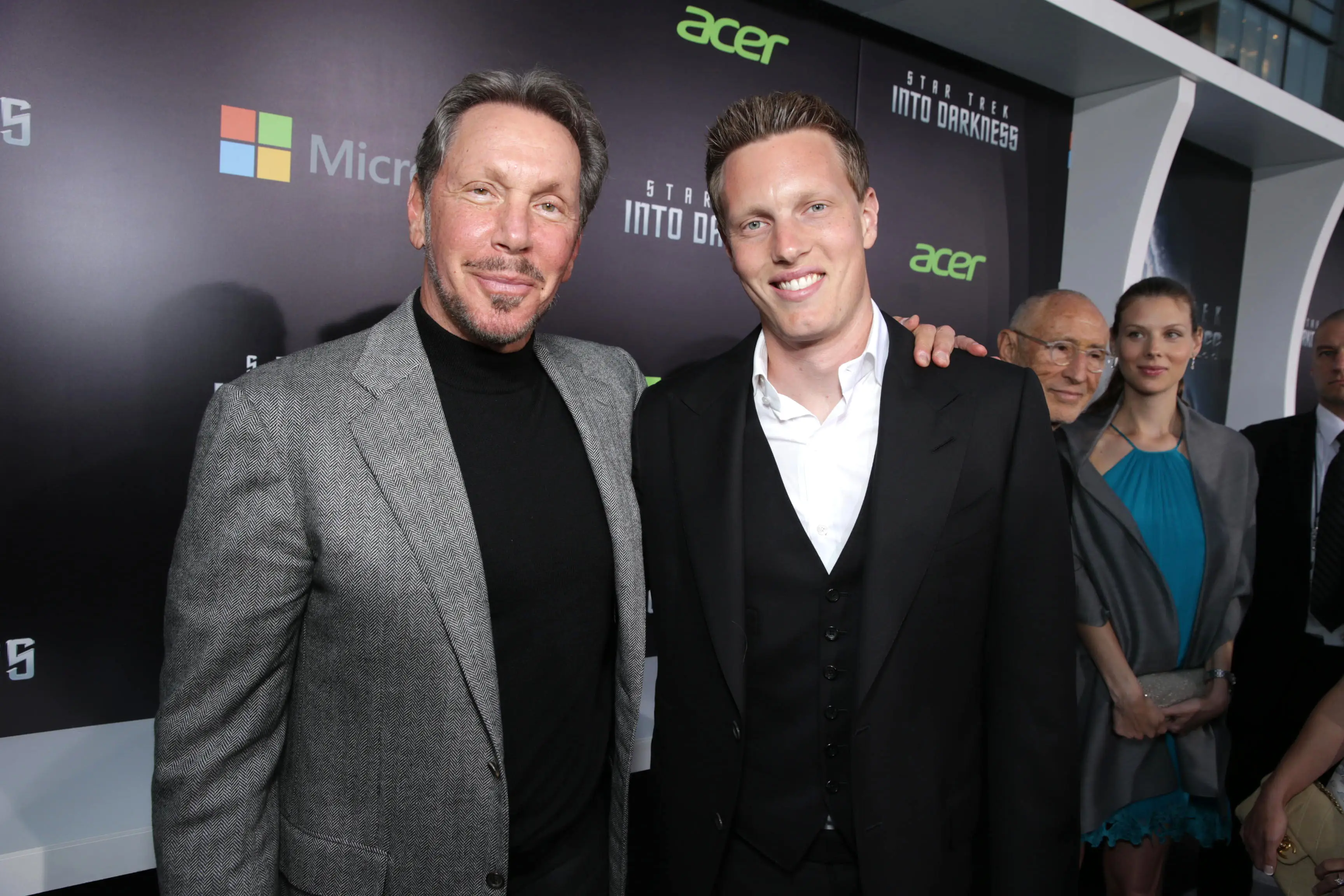 Larry Ellison and David Ellison in 2013