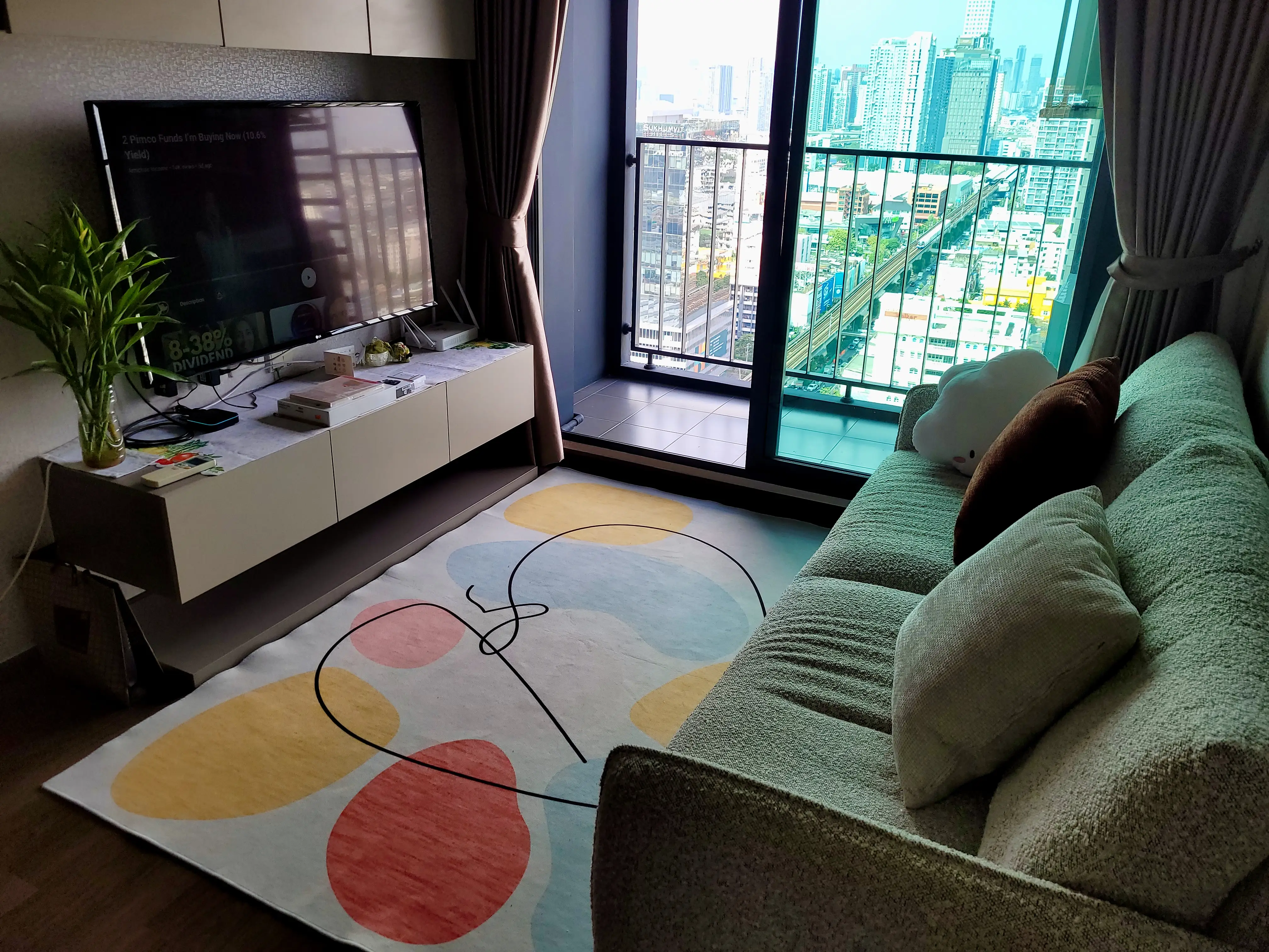 Living room in an apartment in Bangkok, Thailand.