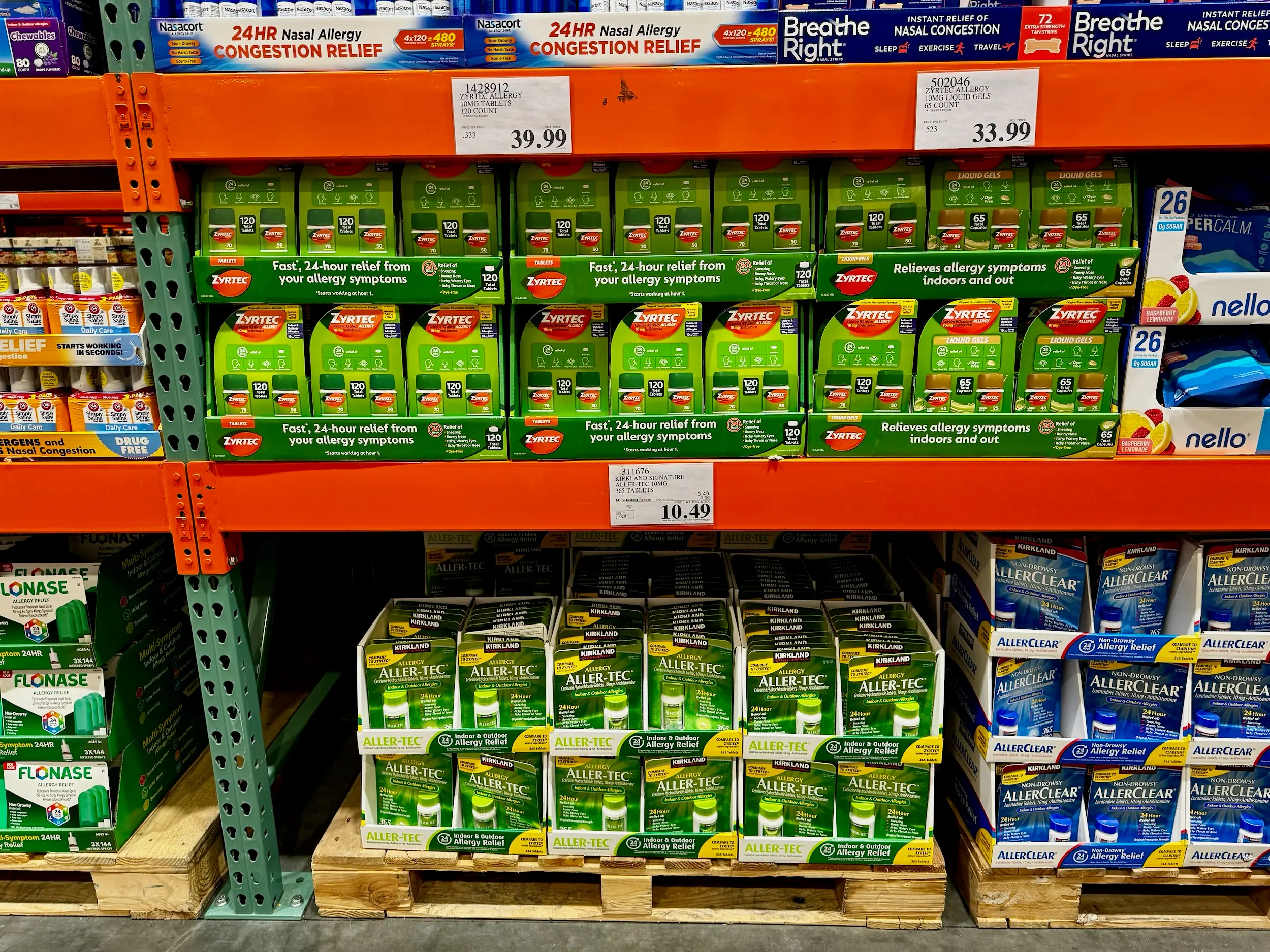 Allergy medication at Costco