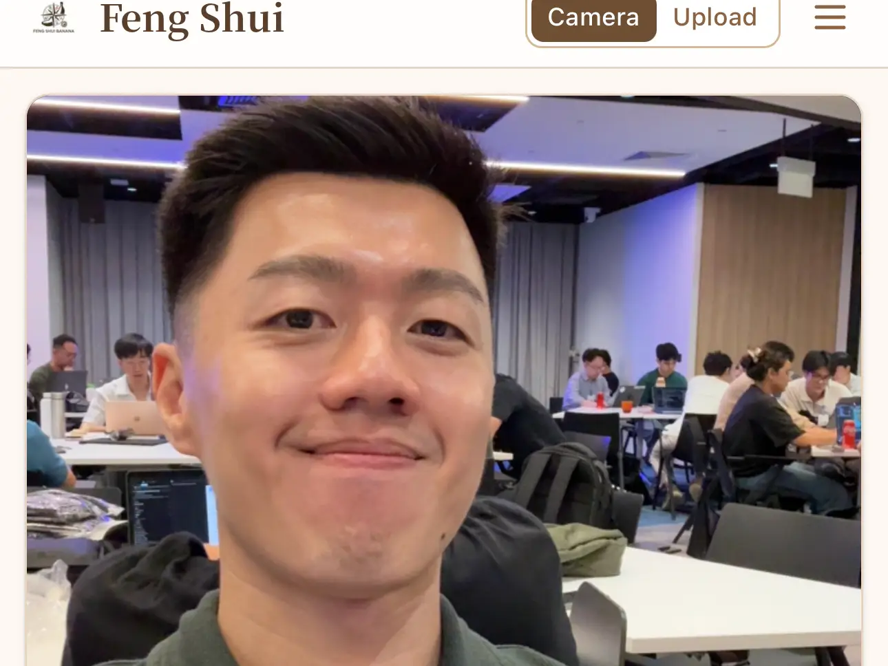 Screenshot of me testing the app
