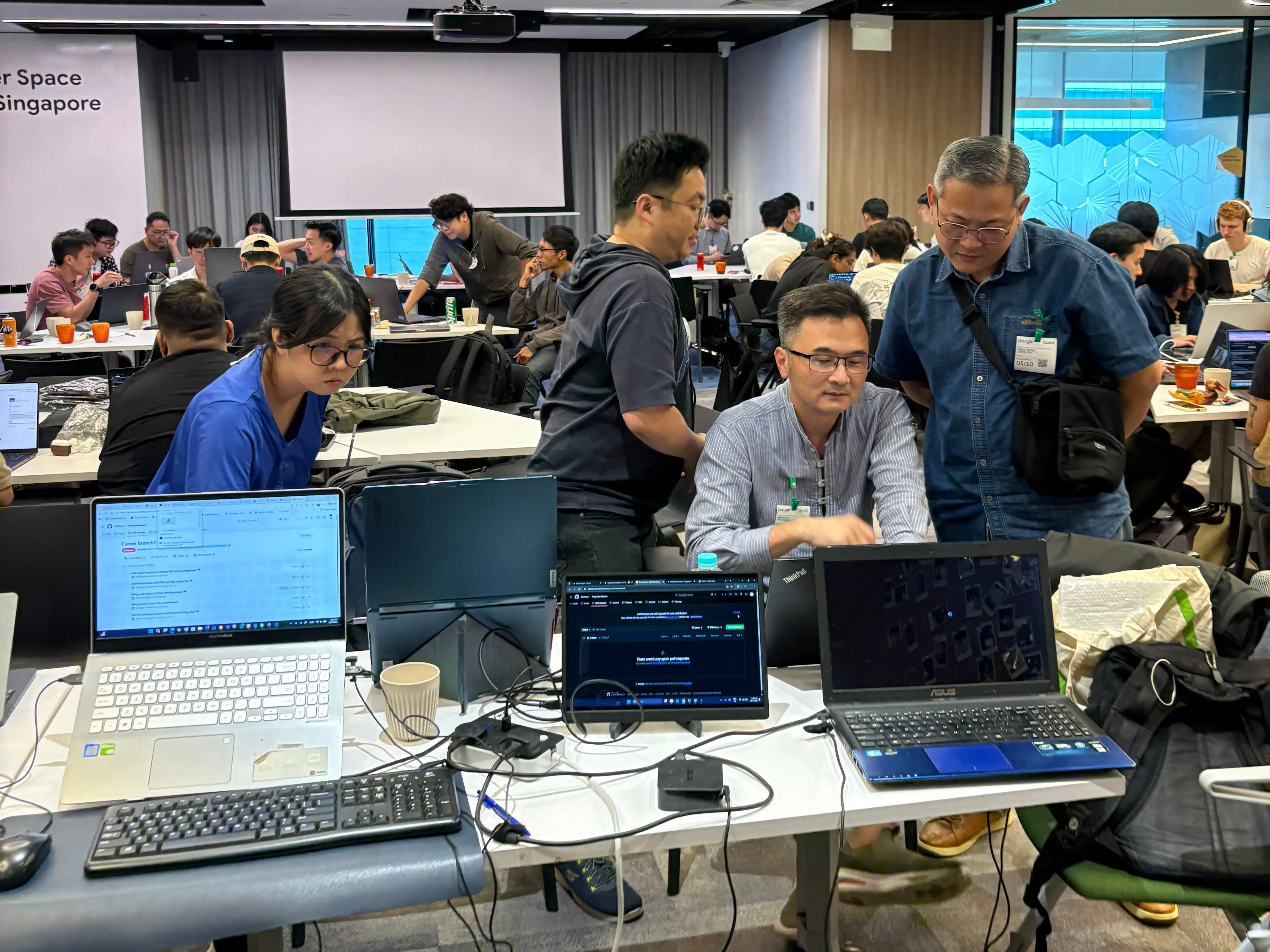 Hackathon team scrambling