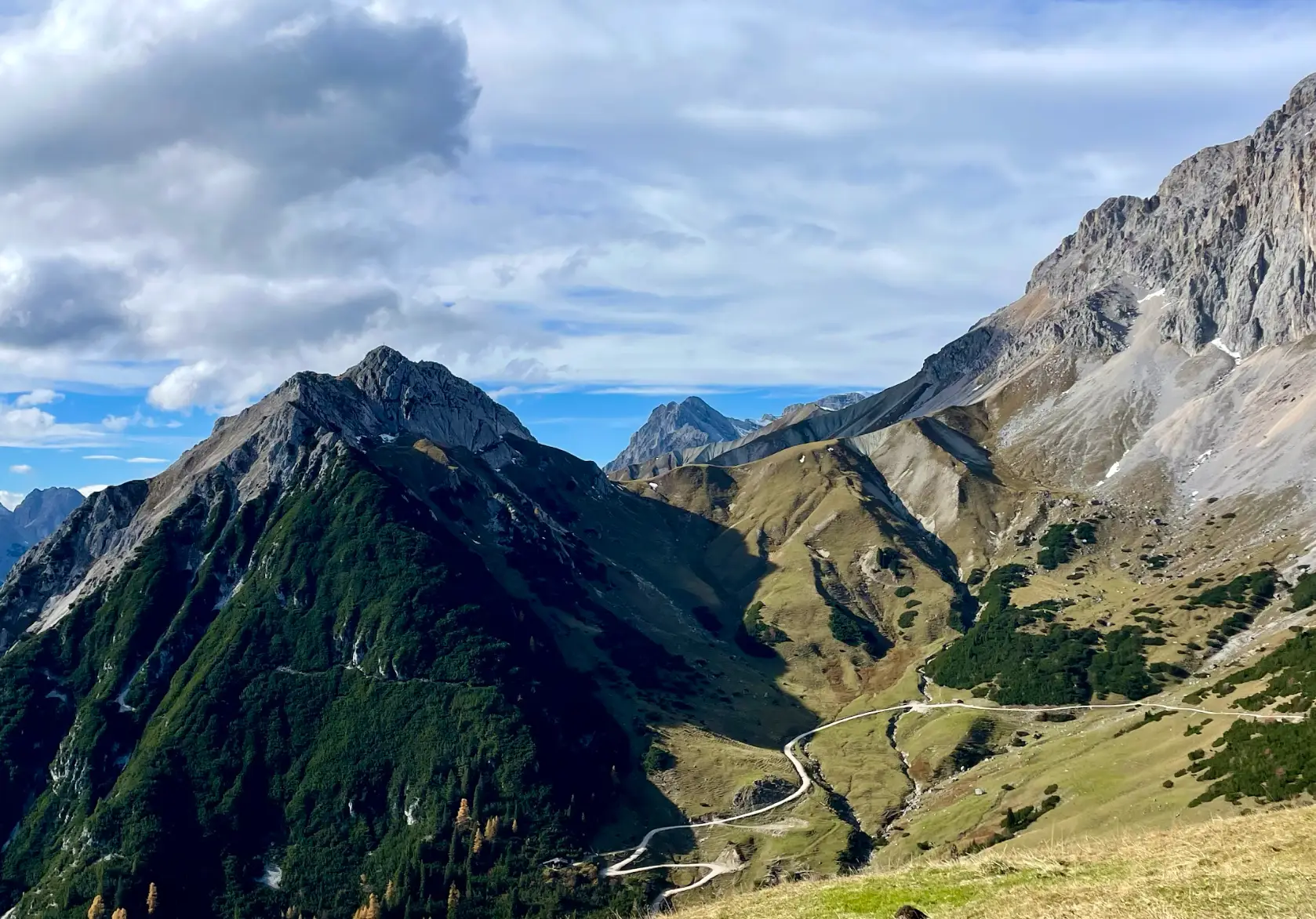 Views from the Rotmoosalm to Wettersteinhütte Circular Tour in Austria.