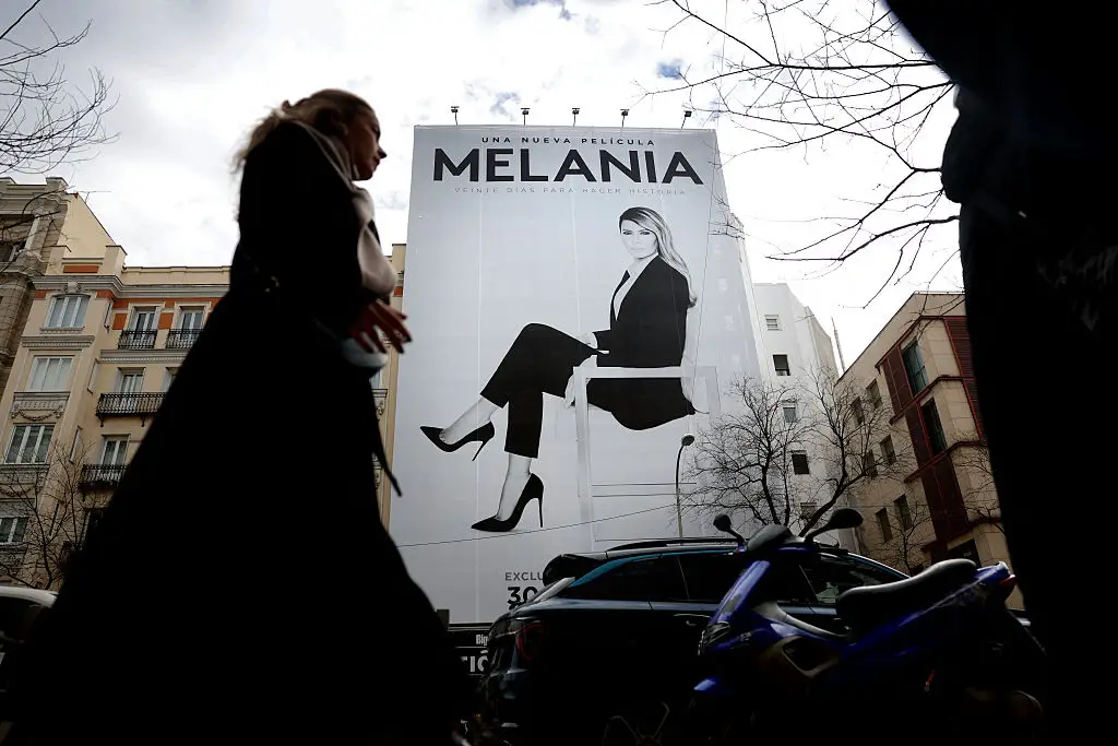 A billboard for the Melania documentary.