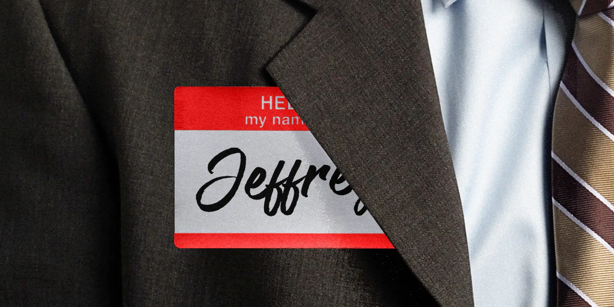 Close-up of a man's business suit with a 