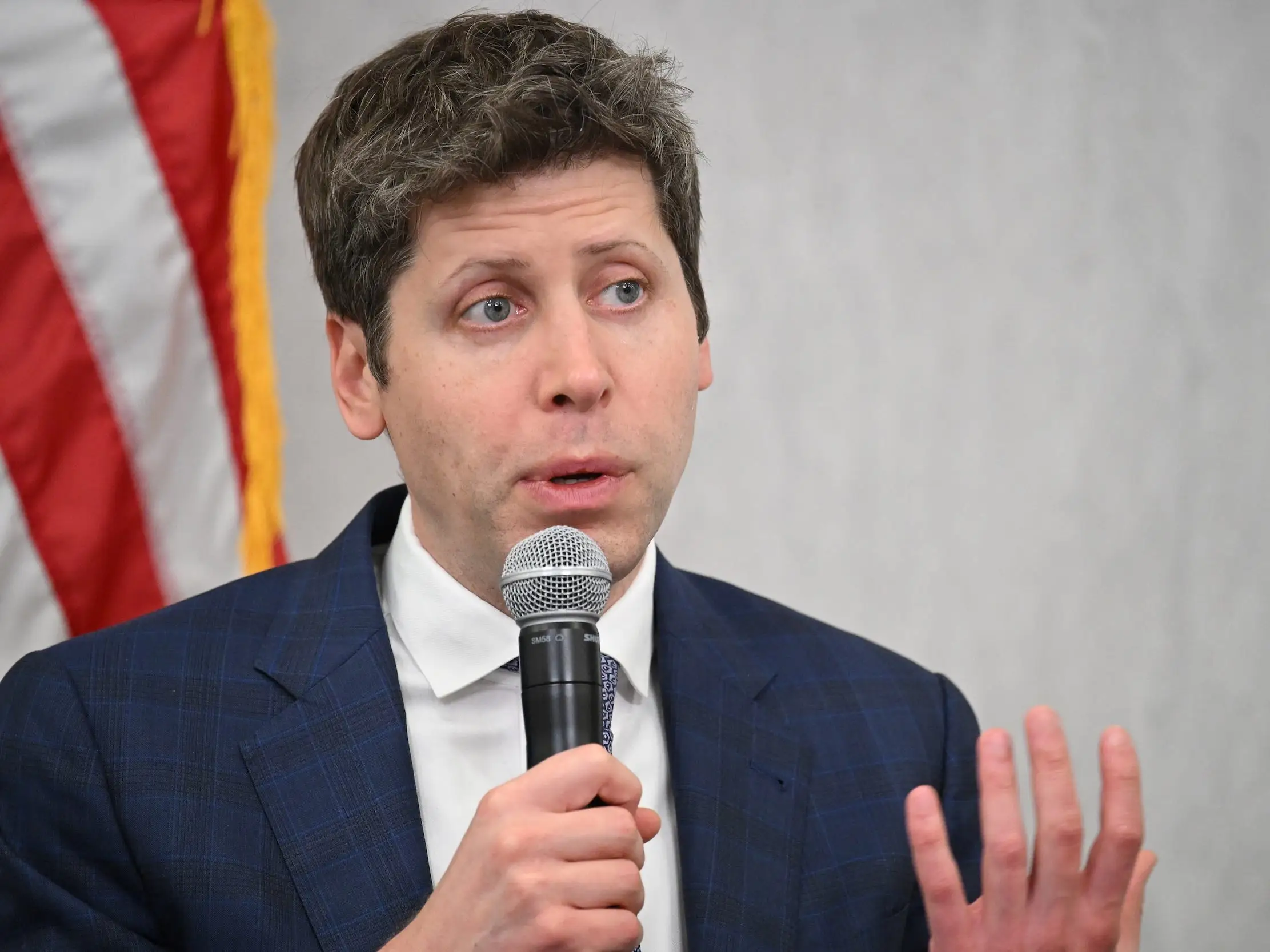 Sam Altman speaks during an event