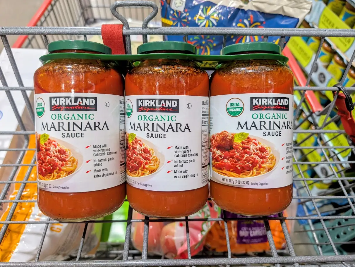 Kirkland Signature marinara three-pack at Costco